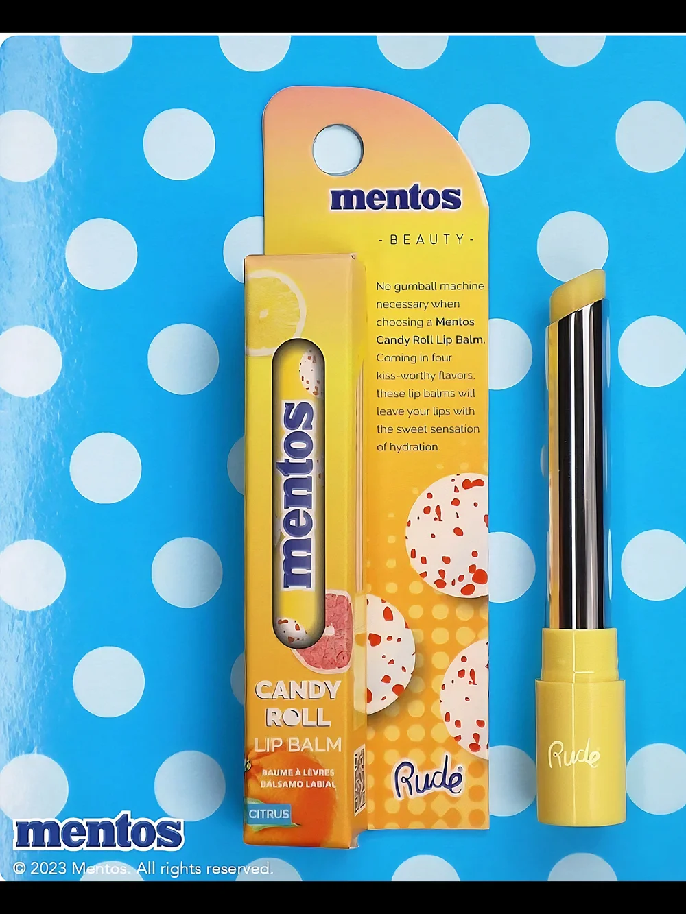 Rude x Mentos Fresh Lips Variety Pack + Citrus Candy Roll Lip Balm Set NIB